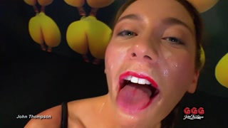 Pretty college teen loves anal gangbang and cums in GGG JT