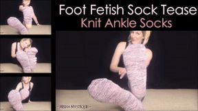 Foot Fetish Sock Tease: Knit Ankle Socks - mp4