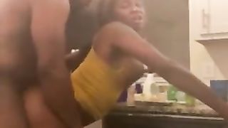 steamy black tgirl boinks in da kitchen