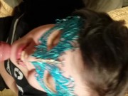 Emo teen slut teases cock