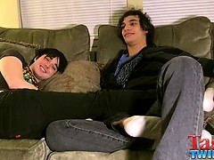 Tristan has had a foot fetish since he was young and Aron