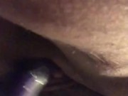 FTM bear chub plays with new toy