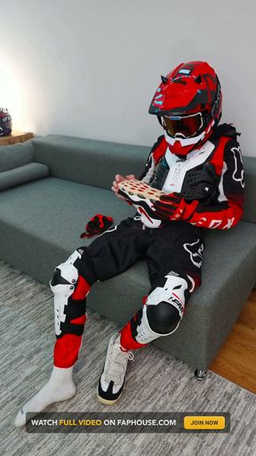 Enjoyed Fucking Nike Sneakers While Wearing a Motocross Suit