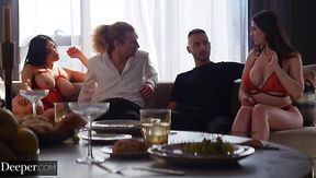 Friends' dinner turned into a group fuck with husband swapping
