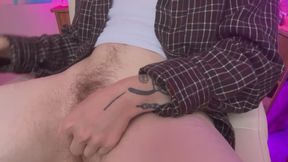 Close Up Hairy Tdick Stroke and Cum