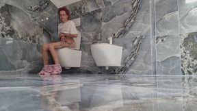 Morning Toilet Ritual Tease – Stripping Layer By Layer While Relaxing On The Toilet
