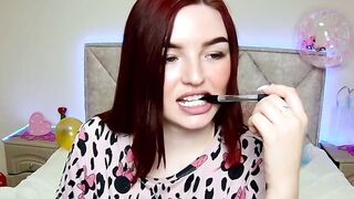 Redhead webcam girl NicolPot performing solo for fans