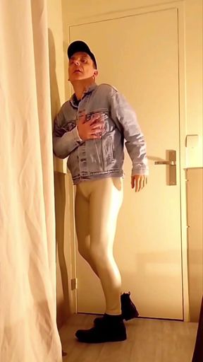 Arousing in White Vinyl Leggings