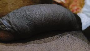 Asian big Black Cock cum shot close up