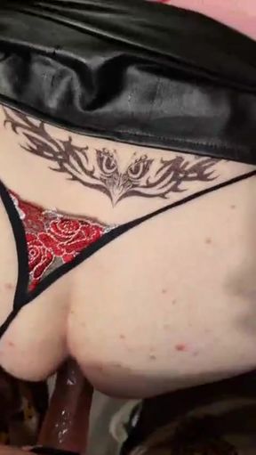 Sissy's Ass in Action: Riding the Strapon with Uncontrollable Lust