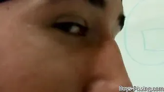 Billy da Kidd and friends piss together and jerk off
