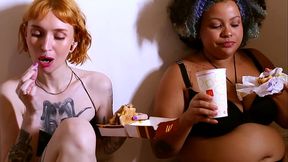 Eating Hamburguer and Burping