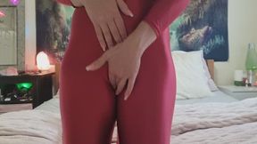 Sexy Spandex Catsuit Tease And Wank