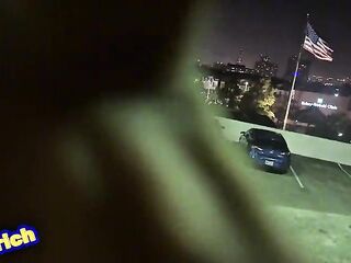 downtown Houston with a Black freak say this babe like bbc in her vagina