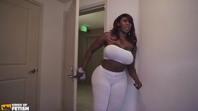 black guy bangs cunt of a tattooed whore before his girlfriend joins them