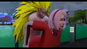 Sakura Cheats With Naruto Outdoors in Steamy Anime Adventure