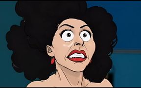 Married Busty Brunette Can't Resist the Sight of a Big Black Cock. Cartoon