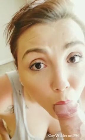 CoyWilder- My first pornhub video! Sloppy blowjob with messy cum shot.