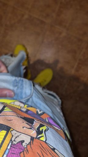 Moans and semen in an underground store warehouse