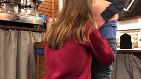 Risky Blowjob - 18yo Girl Sucks Her Friend's Cock at Work