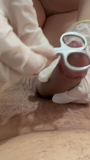 I humiliate the little dick in medical gloves   Clip 1