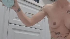 Teddy bear humiliated by my slipper.