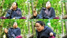 Asian Switch Jasmine Jade is sick but still Smoking, coughing and spitting outdoors volume 23 Non Nude