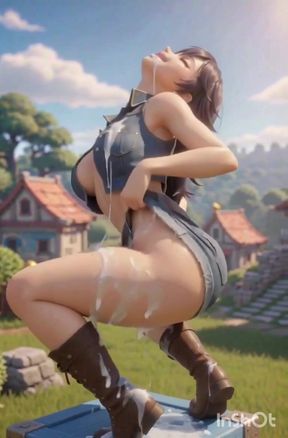 Sexy Black-haired 3D Anime Girl