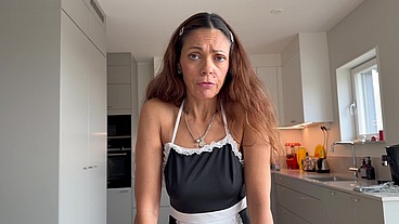 The Perfect Maid: Angelina the maid is back and now she begs for anal