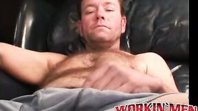 Mature stud jerking off until his load is ready to bust out