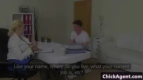 knockers chick agent doggystyled at interview