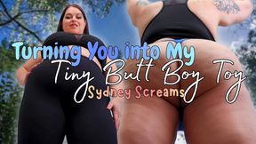 Turning You into My Tiny Butt Boy Toy - You Watch Giantess Sydney Screams Squat Over You, Too Captivated by Her Ass to Run