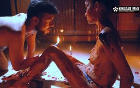 Desi Indian marriage anniversary, special candle light chocolate sex with hot teen Sudipa