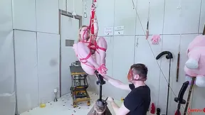 Avid Sub Anally Impaled On Giant Knob And Punished