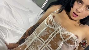 brunette nova flame gets doggy styled & facialized by rome major!