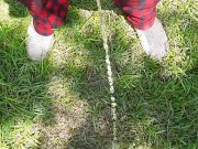 Outside pissing with bbq next door