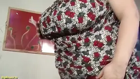 Monster boob mature plays with a big dildo