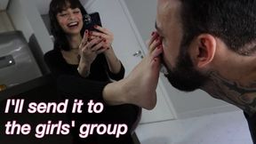 Alexa Humiliating the slave and sending the videos to the girls in the group FULL HD