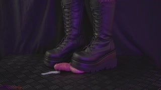 Goth Mistress Rupturing Balls in Demonia Shaker 72 Platform Boots