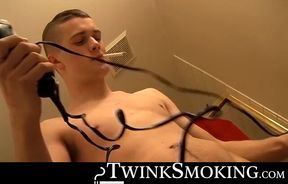 Stud Bryce Corbin smokes three at once while he rocks his dick