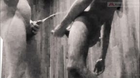 a boy is discussing with his horny stepdad in the pool s public showers when daddy suddenly pees on him