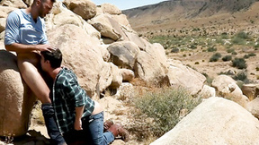 Gay friends fucks in the desert