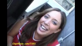Cheerleader Brushes Her Teeth