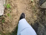 risky outdoor jerk off behind the garages