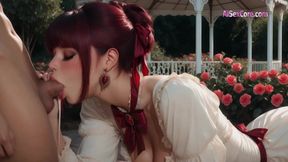 Secret Garden Affair: Intimate Sex With Big Tits Blonde Naughty Neighbor (AI)