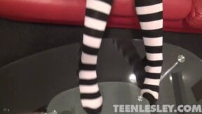 Teen Lesley shows off solo