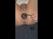Inflatable Analplug spreads Straight males Ass wide for a gape