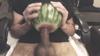 Amateur Asian Guy Fucks a Watermelon Toy