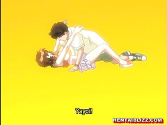 Roped anime poked wetpussy from behind