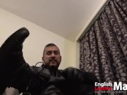 Leather clad superhero taunts tiny bad guy Macrophilia fantasy PREVIEW